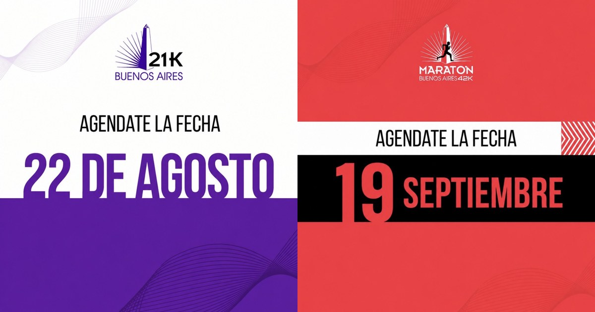 Gráficos oficiales de las fechas 2027: 21K de Buenos Aires el 22 de agosto y Maratón de Buenos Aires el 19 de septiembre