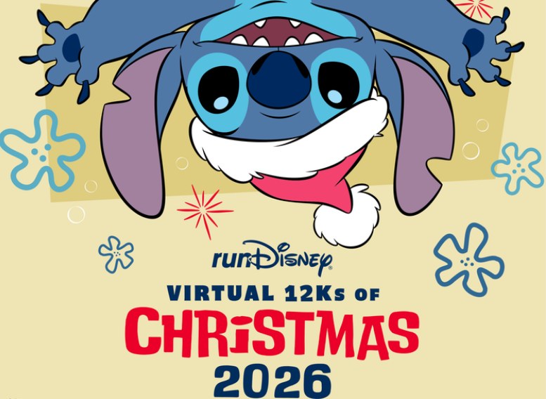 Cartel de las Virtual 12Ks of Christmas 2026 con Stitch