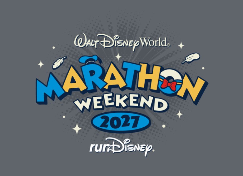 Logo del Walt Disney World Marathon Weekend 2027 con motivos de Donald